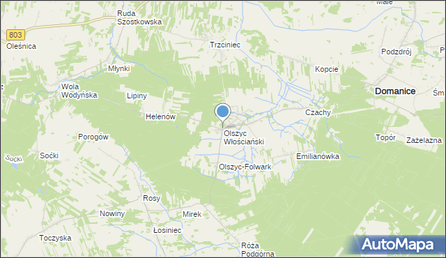 mapa Olszyc Włościański, Olszyc Włościański na mapie Targeo